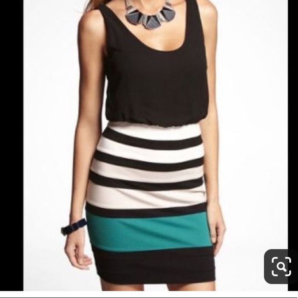 Express Color Block Cocktail Dress